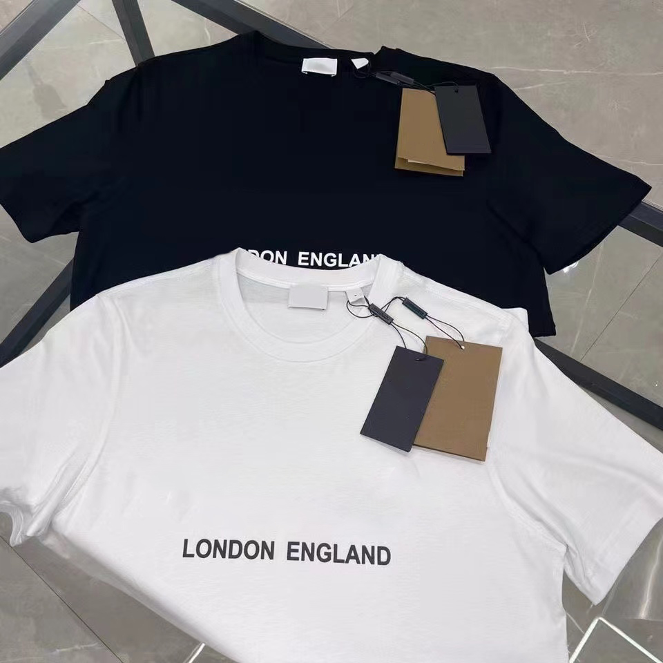 

Famous Mens T Shirt High Quality tops tees Letter Print t shirts London Round Neck Black White casual Short Sleeve Fashion Men Women Asian size XS-4XL