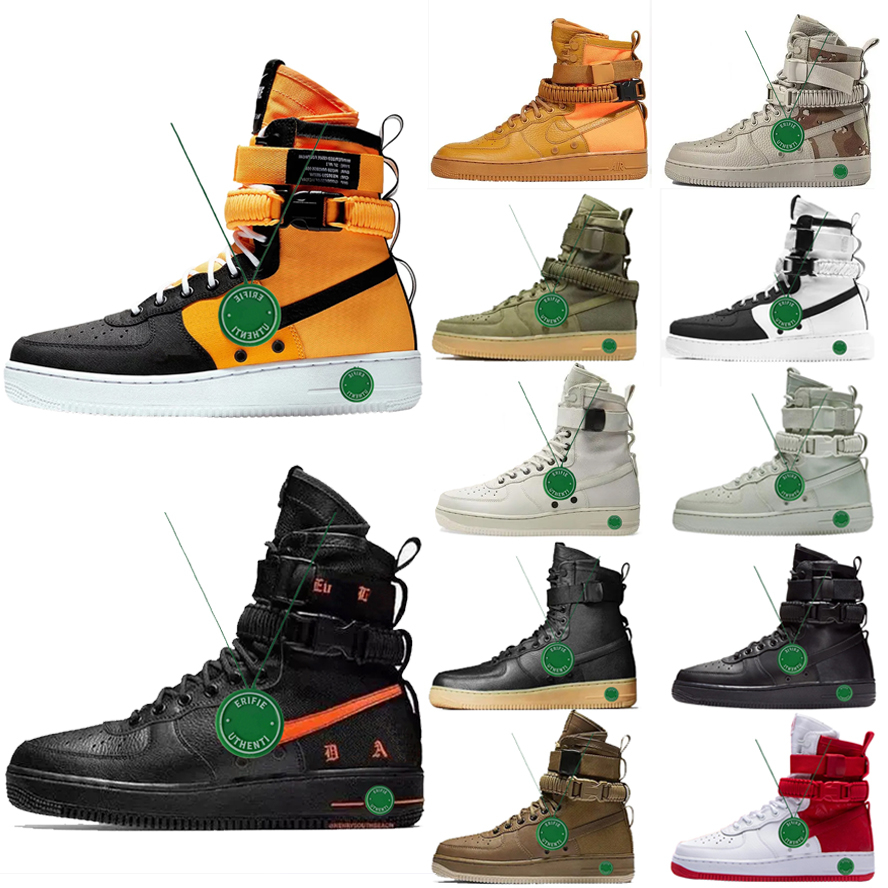 

2022 wmns SF airsforces 1 High shoes mens Triple Black x white Laser Orange sprots shoes Total Golden Beige University Red Urban Utilit Mica Green yellow sneakers, Color # 6