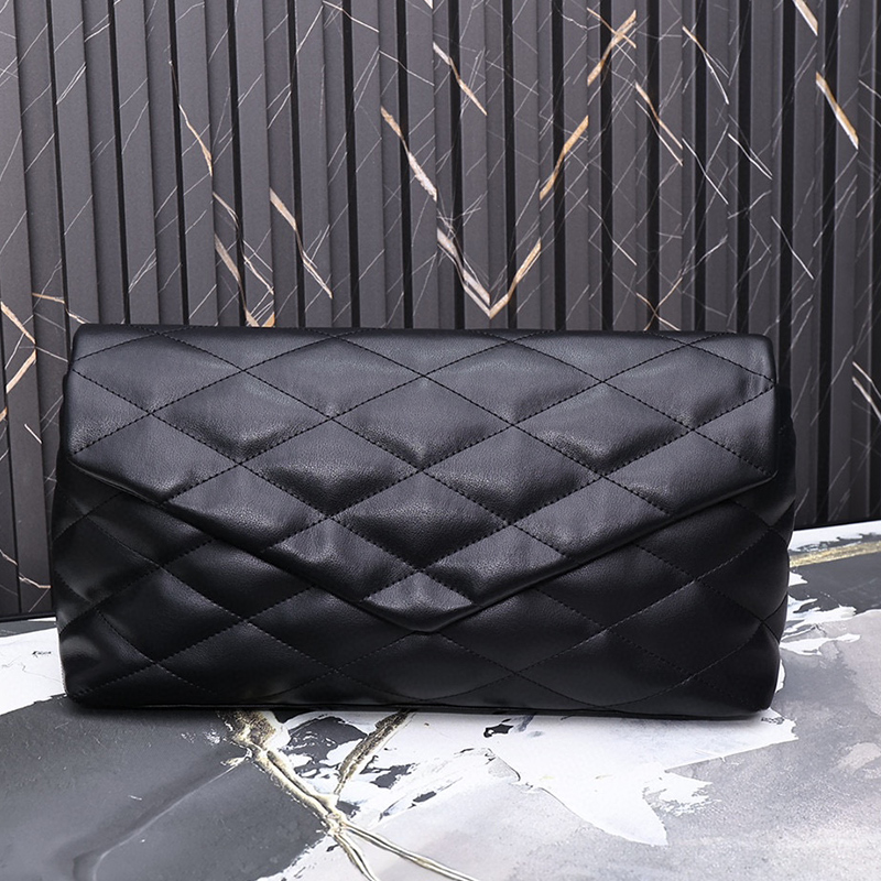 

Retro Leather Clutches Fashion Women's Bags Designer Large-capacity Plaid Wallets High-Quality Casual Bags Classic Simple, White