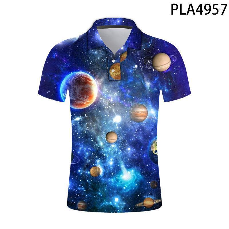 

Men's Polos Men Shirts Streetwear Summer Short Sleeve 3D Printed Homme Colorful Universe Starry Sky Casual Fashion Camisas RopaMen's Men'sMe, Pla4959