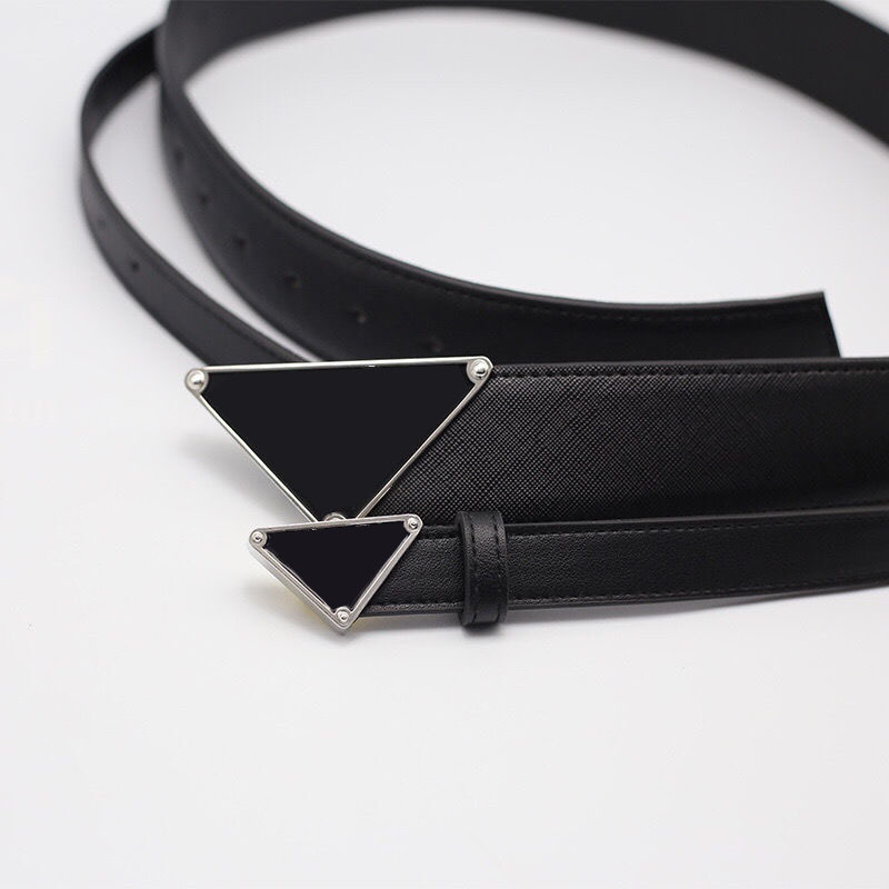 

Men Designer Belts For Woman Silver Triangle Big Buckle Womens Leather Belt Suit Dress Waistband Width 1.8cm Mens Luxury Belts, Free