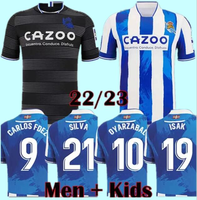 

2022 2023 Real Sociedad Soccer Jersey OYARZABAL X PRIETO DAVID SILVA PORTU Football Shirt JUANMI 22 23 Carlos Fernandez camiseta de futbol Men kit kids Equipment