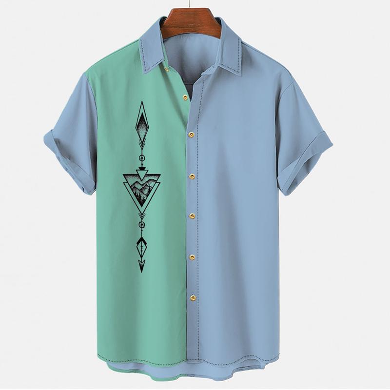 

Men' Casual Shirts Vantage 3d Printing Hawaiian Shirt V-neck One-word Button Fashion Summer Breathable Cool Quick-drying Thin SectionMen, Zm-4677