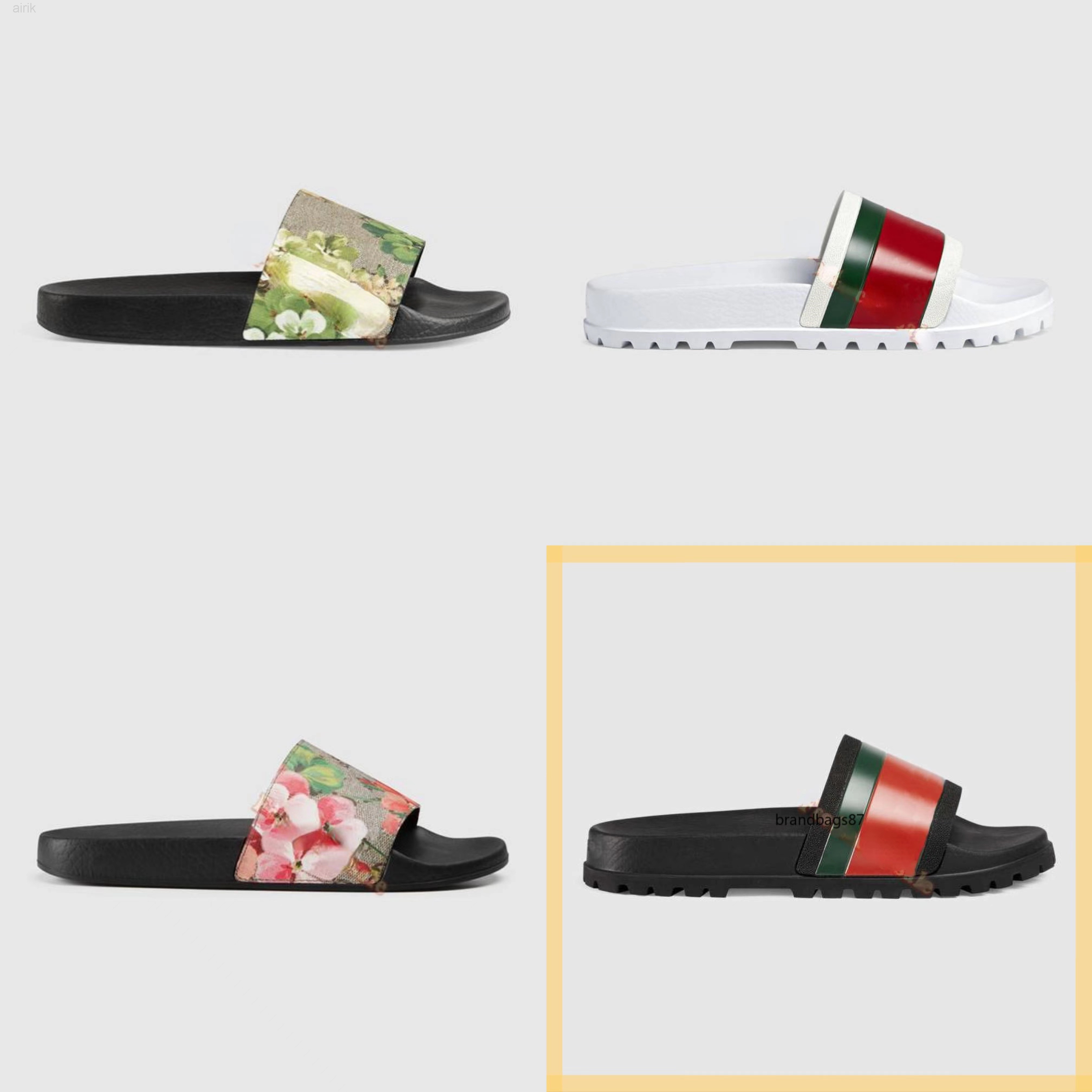 

2022 Luxurys Designers Sandals for Men Women Fashion Classic Floral Brocade Slides Flats Gear Bottoms Beach Shoes Loafers, Color12