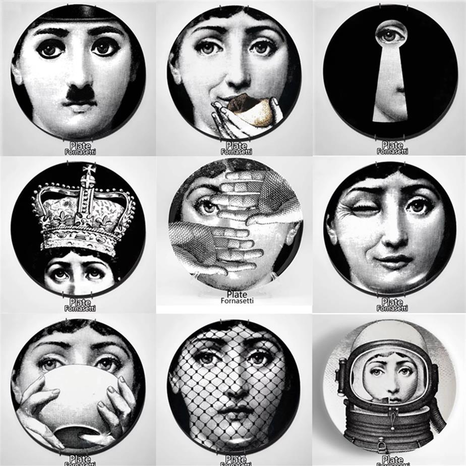 

8" Lina Cavalieri Italy Plate Tema E Variazioni Decorative Lina Cavalieri Wall Plate Art Plate Milan Plates207r