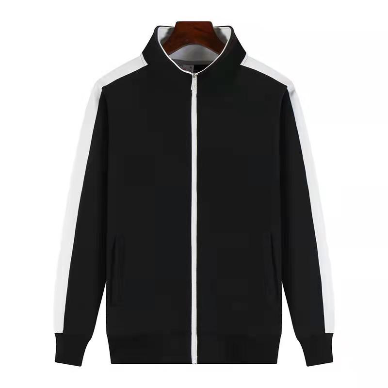 

Men' Hoodies & Sweatshirts 2022 Color Matching Jacket Logo Print Casual HipHop Fleece Zipper High Quality Tops, Black