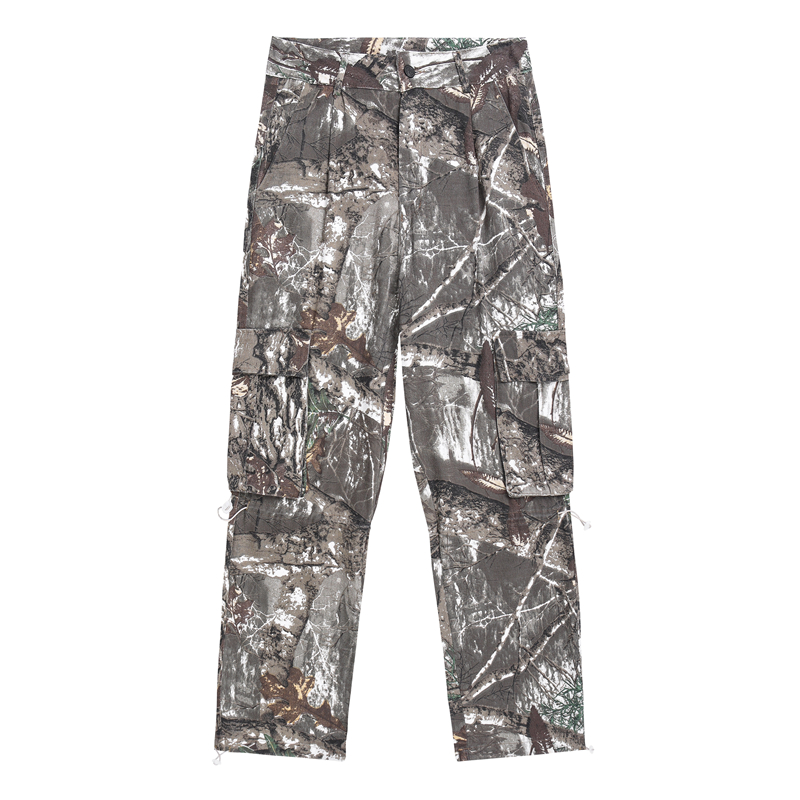 

High Street Pockets Jeans Cargo Pants for Men's and Women's Drawstring Denim Trousers