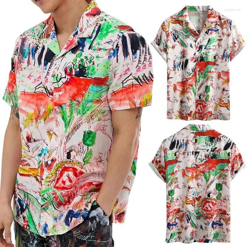 

Men's Casual Shirts Black Button Down Shirt Turtleneck Beach Hawaiian Men's Sleeve Cardigan Flower Short Men ShortMen's Eldd22, Multicolor