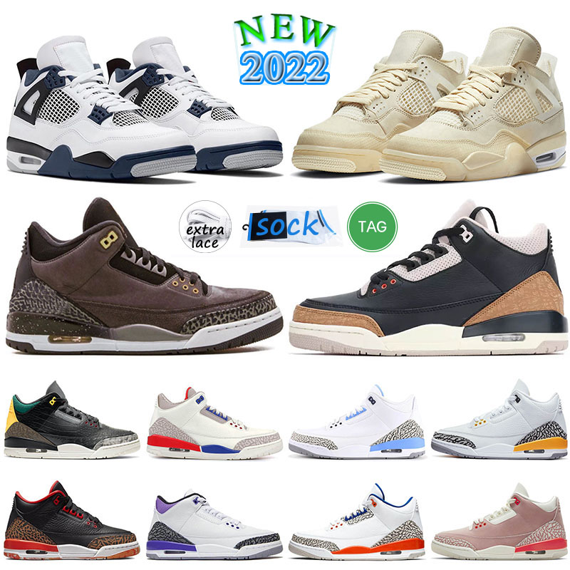 

Jumpman 3 4 Retos Basketball Shoes Mens Womens Top Quality 3s 4s Midnight Navy Sail Desert Elephant Cactus Jack Kumquat Dark Iris Fire Brown Sneakers Outdoor Trainers, A15 40-47 laser orange