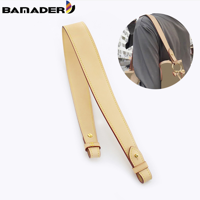 

BAMADER Bucket Bag Shoulder Strap 60CM Without Buckle Wide Bag Strap Discoloration Leather Luxury Design Underarm Shoulder Strap 220505