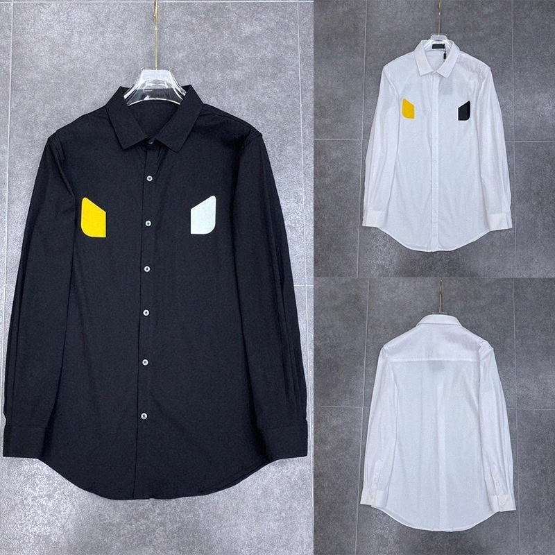 

Spring summer men eyes long sleeve polo tee shirts casual casual black white dress polos shirt mens loose Asian szie 80x5#, Hi