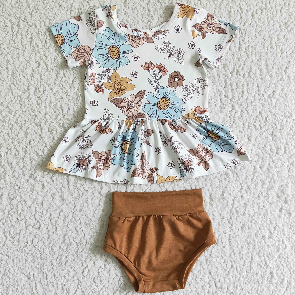 

Boutique Kids Designer Clothes Girls Bummie Set Summer Fashion Infant Baby Girl Clothing Bummies Shorts Outfits Wholesale Children Outfits High Quality, As picture