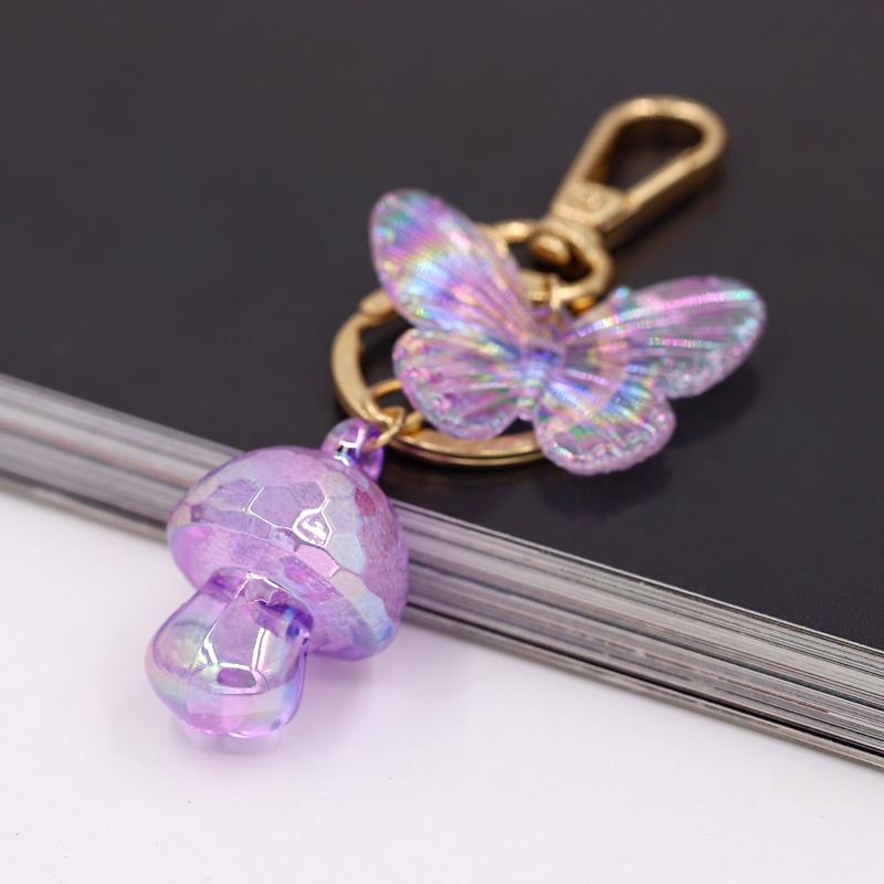 

Keychains Acrylic Butterfly Mushroom Key Chains Fashion Accessories For Women Bag Decoration Pendant Girls Gifts Jewelry KeychainKeychains