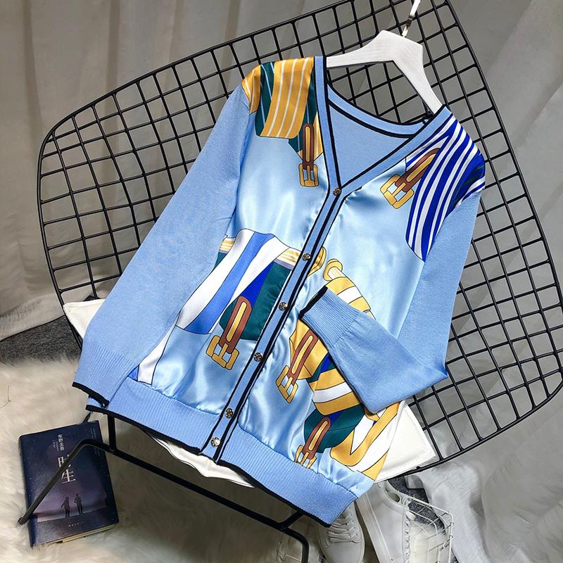 

Women's Knits & Tees Vintage Women Print Patchwork Knitted Cardigans Lady Elephant Sweaters Female Printed CardigansWomen's