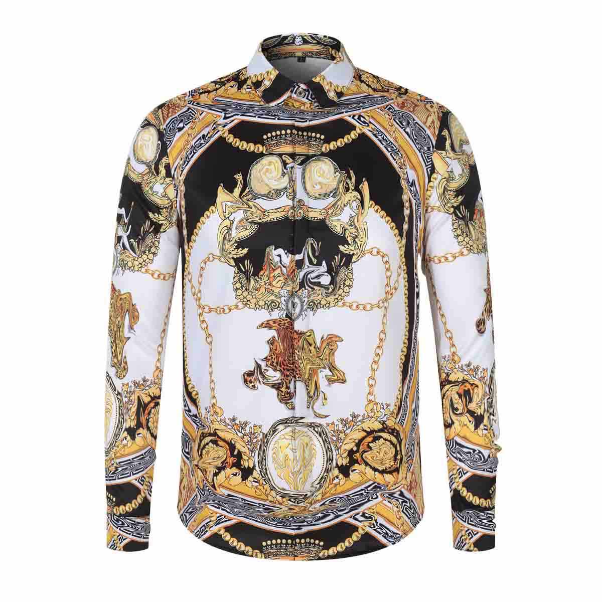 

22ss European classic styleLuxury Men's Casual Shirts men top business and leisure fashion shirts slim long sleeve shirt printing medusa, 11