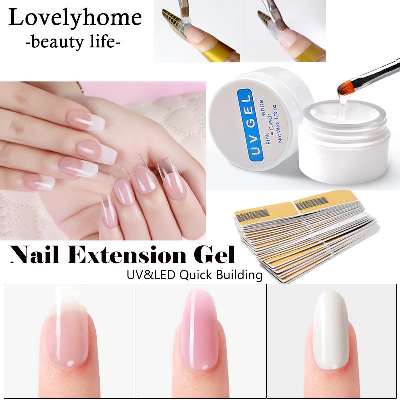 

Nail Art Kits Colors Acrylic Gel Pink White Clear Crystal UV LED Enhancement Slip Solution Quick Extension Forms KitNail