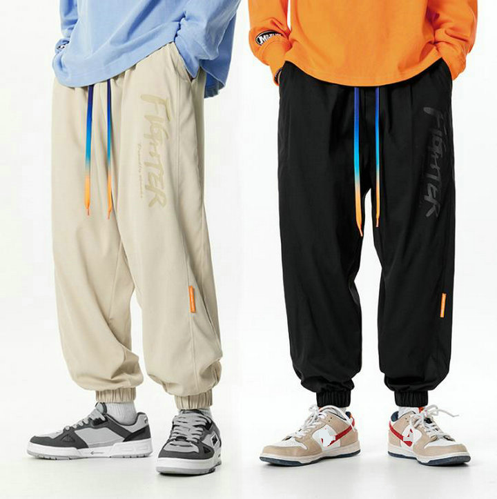 

Casual Pants For Men 2022 Spring Autumn New Men's Fashion Rainbow Drawstring Loose Trousers Sports Harem Pants, Khaki