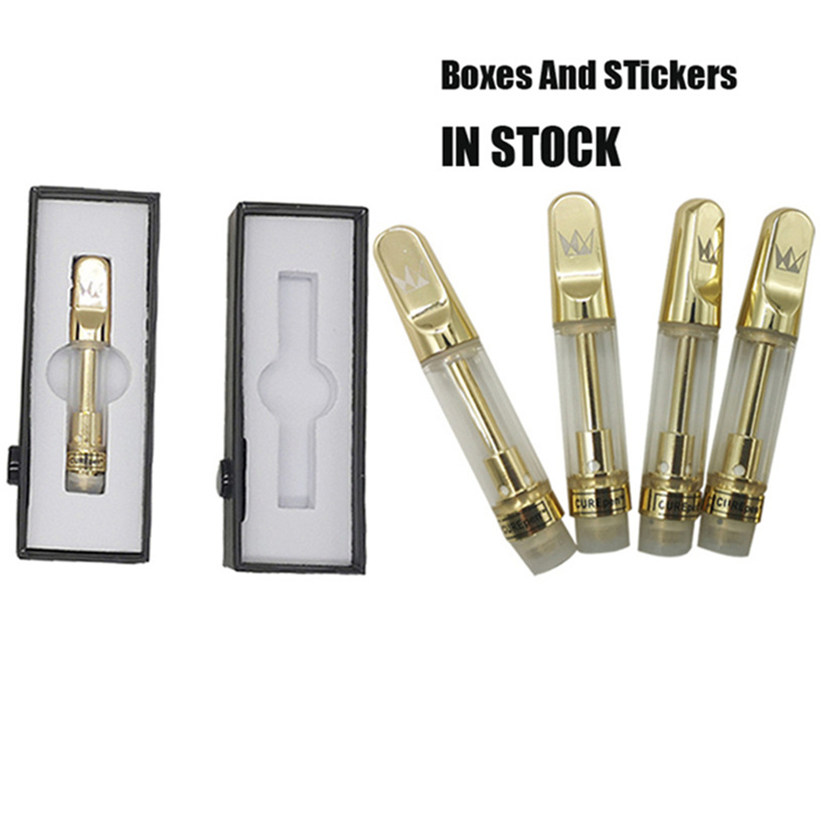 

Vape Cartridge Packaging Gold Atomizer Empty Vapes Pens 510 Ceramic Cartridges E Cigarettes Carts 0.8ML 1.0ML Glass Thick Oil Vaporizer Pen