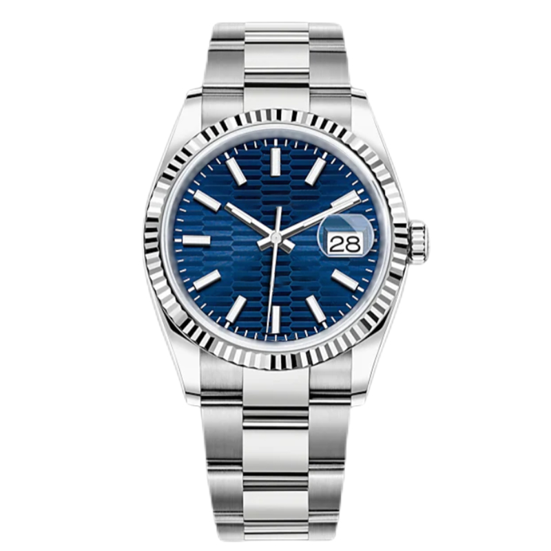 

2022 watch Blue face big magnifying Automatic Mens mechanical Watches Full Stainless steel traditional strap Super luminous waterproof wristwatch, Tool