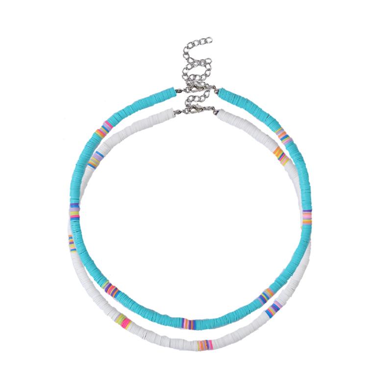 

Chokers Or 2Pcs Boho Choker Necklace African Heishi Bead Surfer Summer Beach Necklaces For Women GirlsChokers