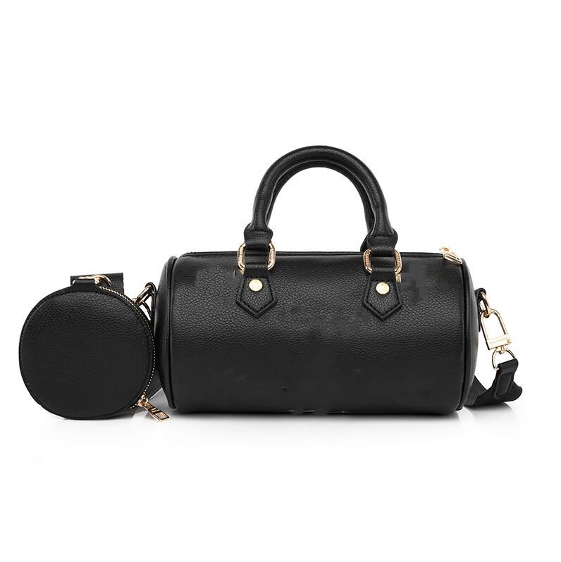 Women Tote Handbag Travel Duffle Bags with Small Round Purse Multifunctional 4 Colors Fashion PU Leather Outdoor Storage Bag