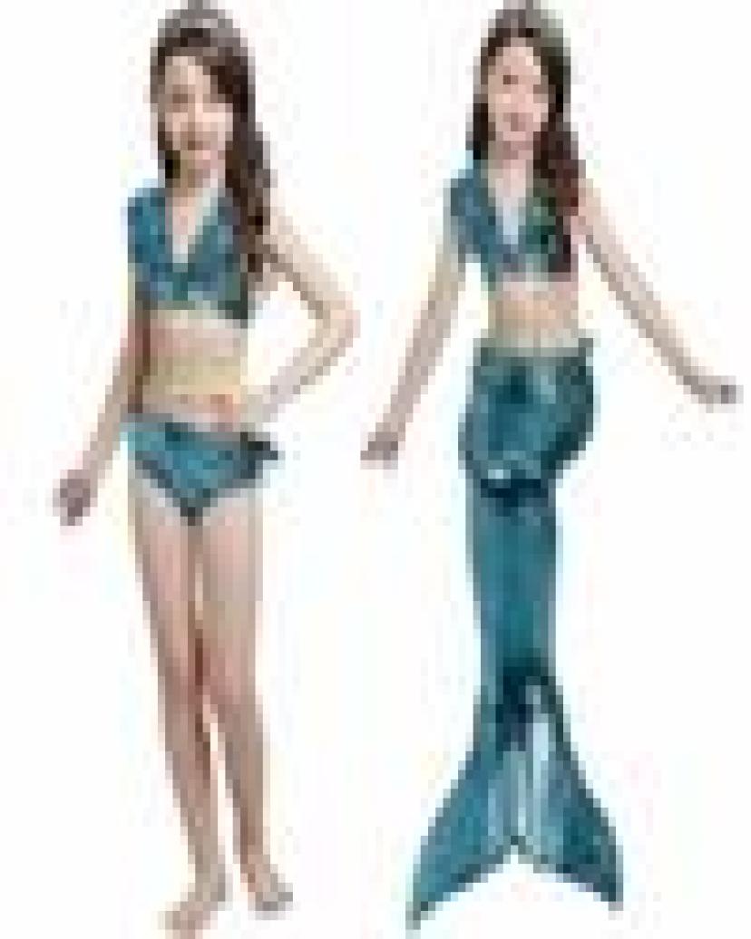 

Girls Swimwear Kids Swimsuit Mermaid Costumes Swimming Clothes Little Ariel Cosplay Tails