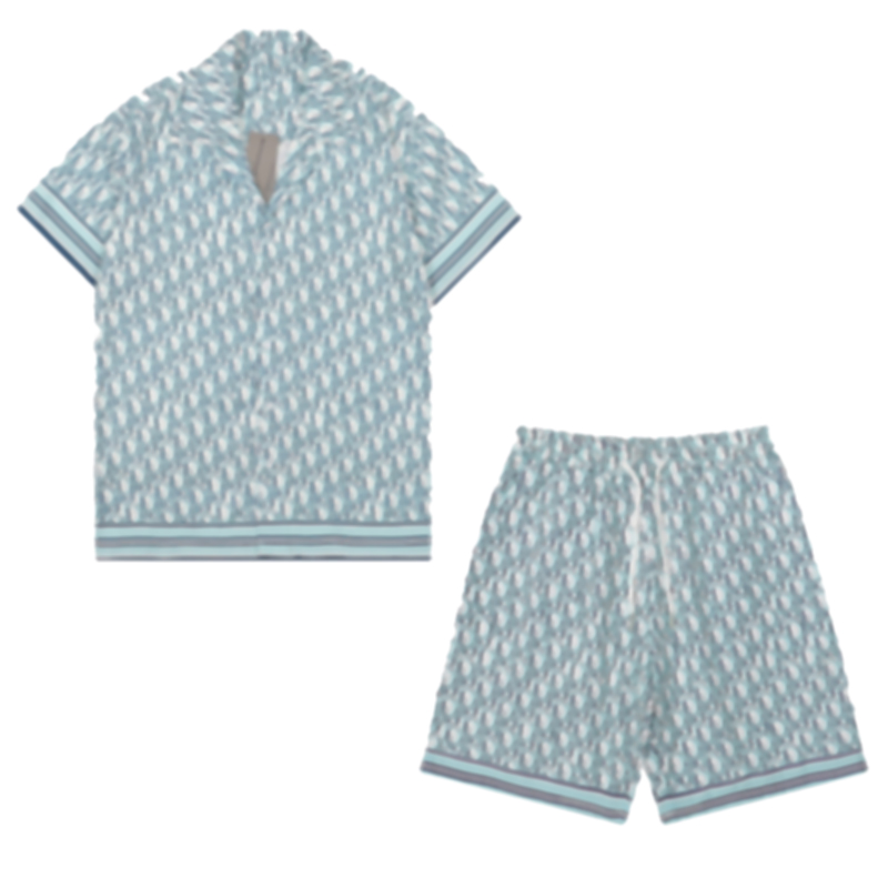 Men Casual Shirts Sets Summer Beach Tracksuit Set Fashion Designer Hawaii Seaside Holiday Swimwear Board Shorts Pants Shirts Suits