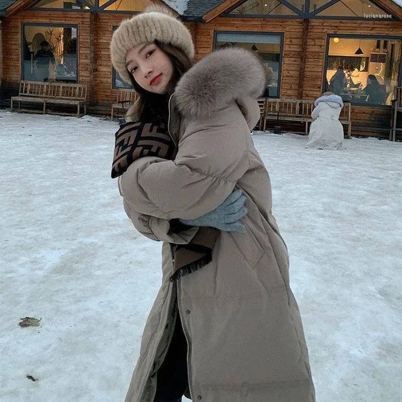 

Women' Down & Parkas 2022 High-End Quality Fashion Jacket Mid-Length Hooded Korean Thick White Duck Baggy Coat Womens Coats Luci22, Black