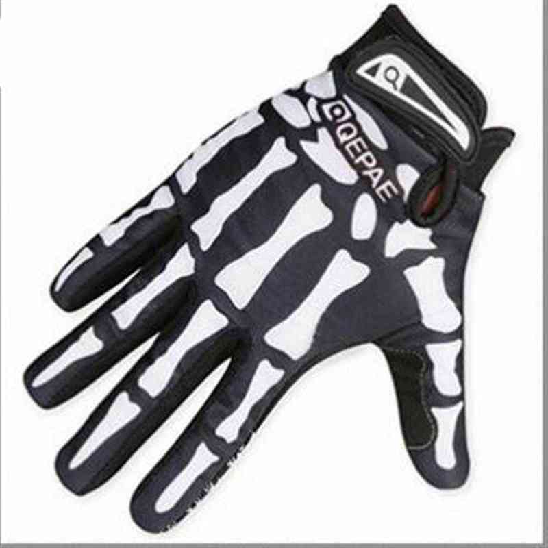 

Mens Designer Biker Racing Gloves Summer Winter Five Fingers Gloves Finger Protected Skull Printed Breathable Gloves271D T220815