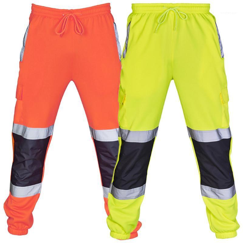 

Fashion Men Work High Visibility Overalls Casual Pocket Trouser Pants Autumn Waterproof Men's, Green
