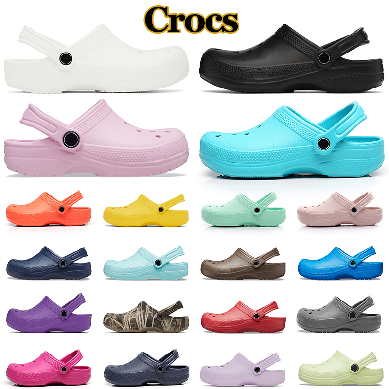 

croc clog slide slippers kids men women desginer sandals slip-on loafers beach shoes triple white black yellow pink, Item #31