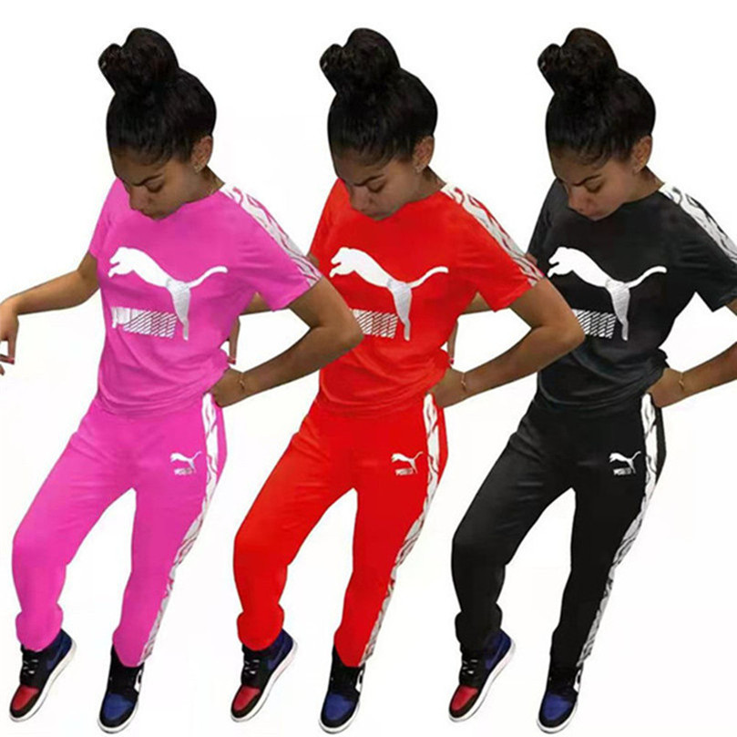 

2023 Brand Designer Women Letter Tracksuits Short Sleeve Two Piece Set Crew Neck T-shirts Pants Spring Summer Jogging Suit Pullover Outfits Fashion Sportswear 7440, Black