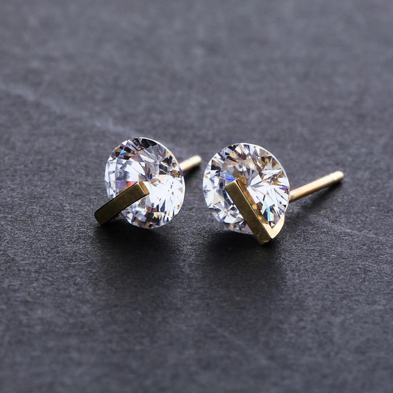 

Stud Pair 10 K Earrings Hip Hop Out Gold CZ Earring For Men Women Fashion Jewelry Drop StudStud