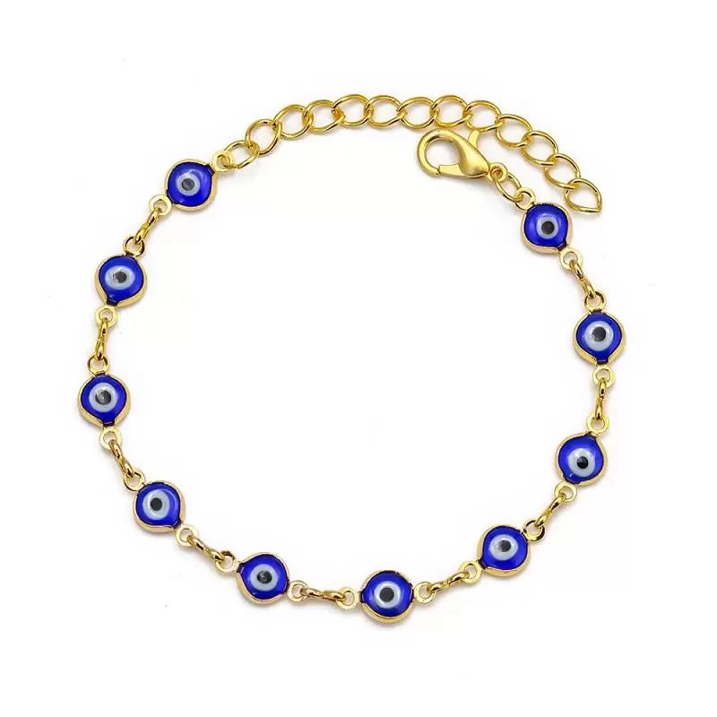 

Blue Eyes Chain Link Bracelets for Women Men Symbolic Lucky Evil Eye Charm Bracelet Fashion Jewelry