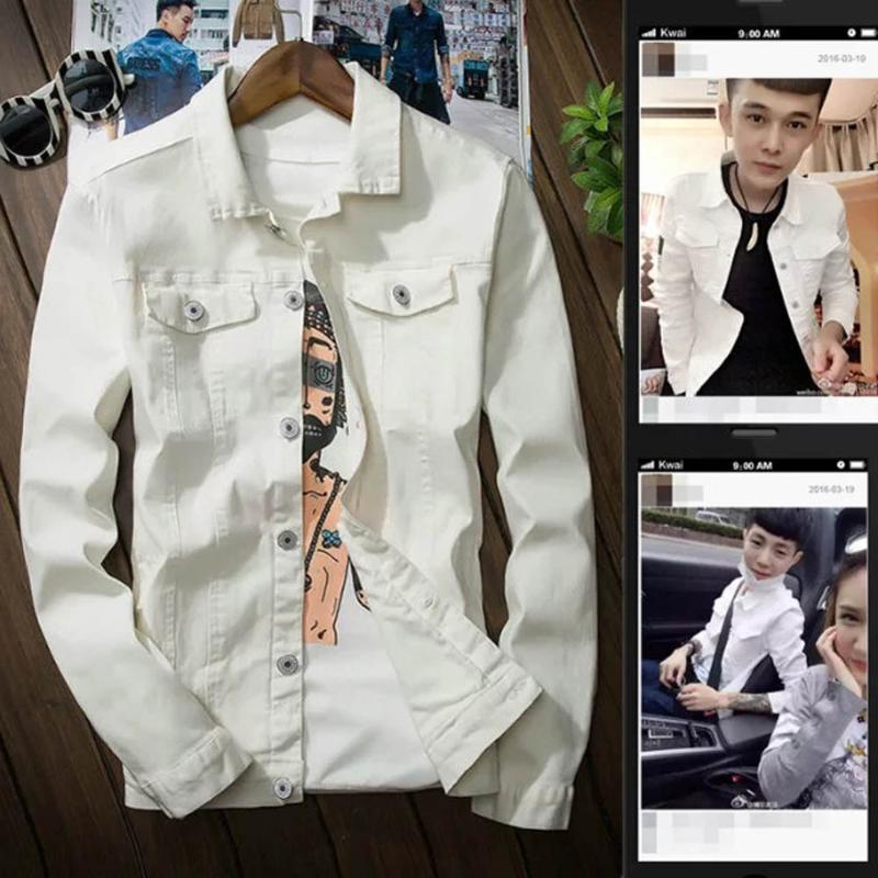 

Kuaishou Celebrities With The Same Denim Jacket Male Social Spirit Guy Couple Trendy Fit Coat Men' Jackets, Black