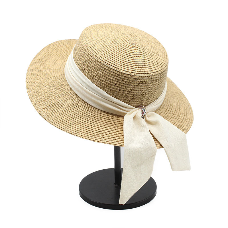 2022 Vintage Français Heben Net Chapeau de paille rouge Sun Visor Sun Protection Sun Protection Beach Chapeaux Été Big Audves Casquette Pour Femm