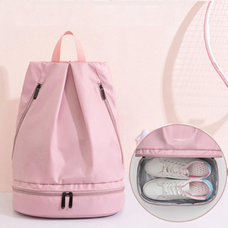 

School Bags Fitness Bag Wet Dry Separation Women's Swimming Waterproof Beach Storage Backpack Sports Equipment, Pink