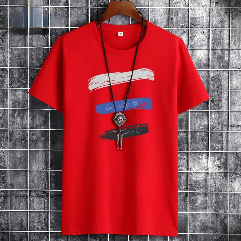 

Men' T-Shirts Summer Men Tops Plus Size -6XL Loose Short Sleeve Breathable Cotton Man Tshirt Color Print Men' Casual ClothingMen, White