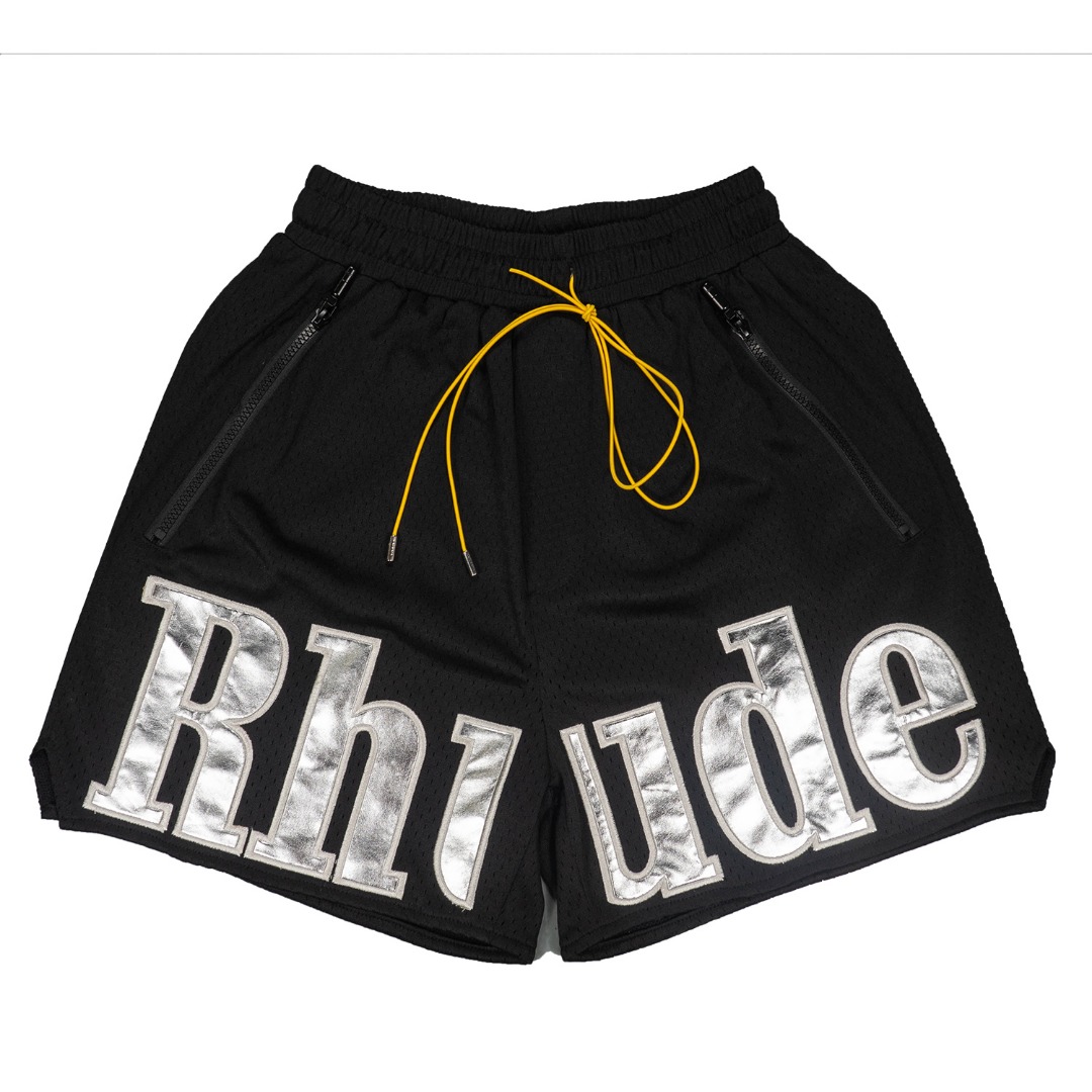 

Summer Mens womens Rhude Shorts Fashion Casual Leathier Knee Length Loose Skateboard Hip Hop Swim pants Beach rhude Pocket quality zipper Short -XL R7FB, 22