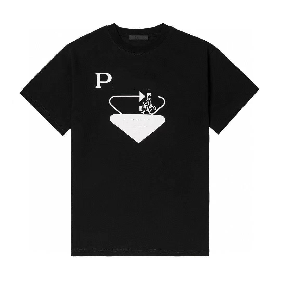 Womens T Shirt Mens Tees Fashion Men T-shirts Short Sleeve Shirts With Letters Casual Breathable Triangle Logo Printed Letters Pure Cotton Couple-image-767181538