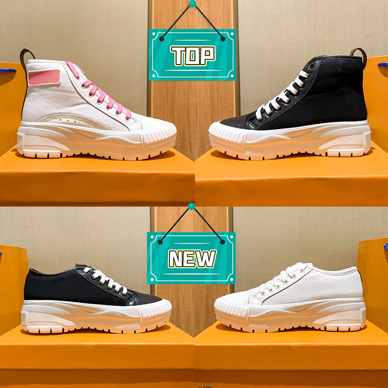 

High low Top Casual Shoes Squad Sneaker Boot designer shoes white black pink pine green deep blue platform Canvas Carfskin women sneakers trainers EUR 35-40, 07 white low top