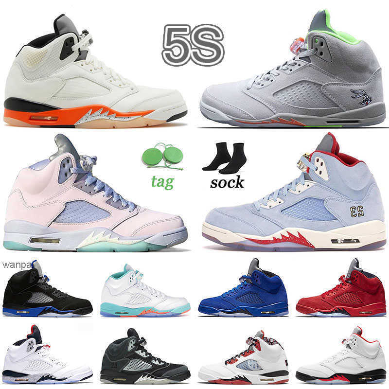 

2022 New 5s Vintage Easter Mens Womens Basketball Shoes Jumpman 5 AAA Quality What The Hare Helmet Ice Blue Sail Concord Black OG designer shoes, L29 40-47 island green
