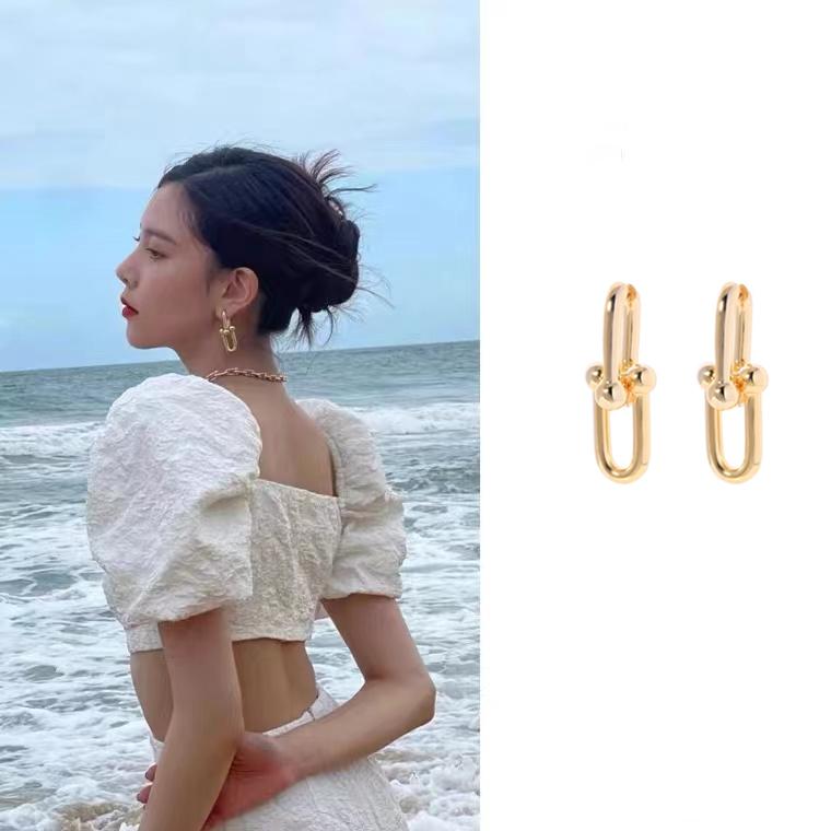 

Dangle & Chandelier Gold Metal Song Zhiya Being Single Is Hell Variety Show Drama Same Korean Ear Earrings For Women Girls Pendientes GiftDa