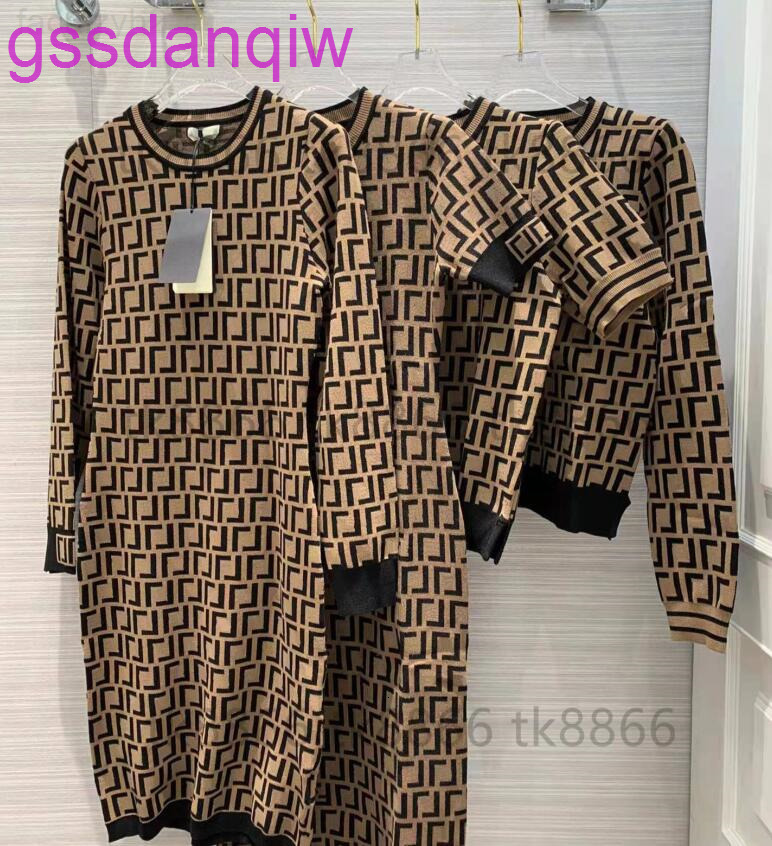 

Women Casual Dresses Classic vintage Knit Dress Fashion designer clothes full letter Luxurious senior short sleeves Long sleeve 5 kinds of, #5