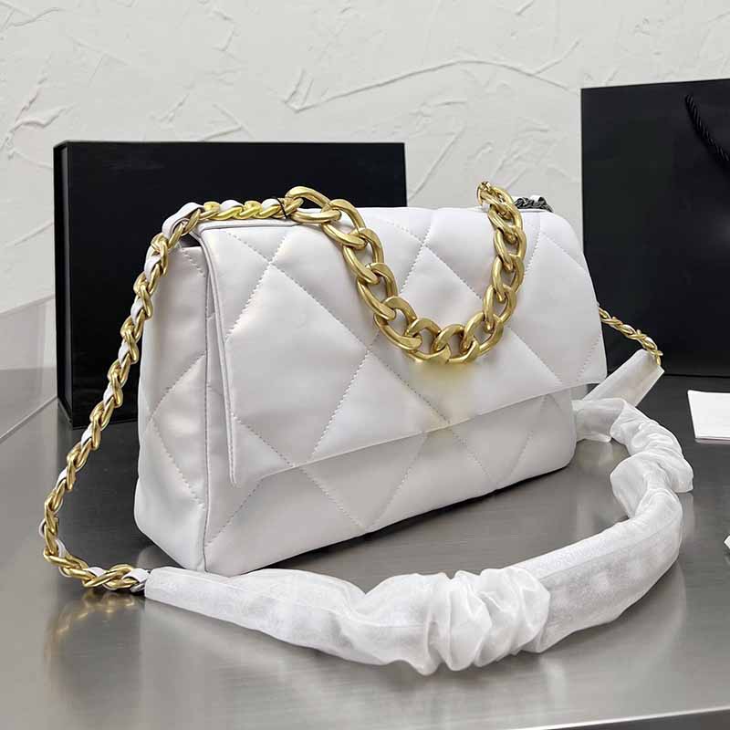 

Womens Crossbody Glitter Designer Bags Pearlescent White Classic Handbags Mini Flap Timeless Diamond Quilting Shoulder Bag Multicolor Metal Chain Women 25/30CM ZH, White 25cm