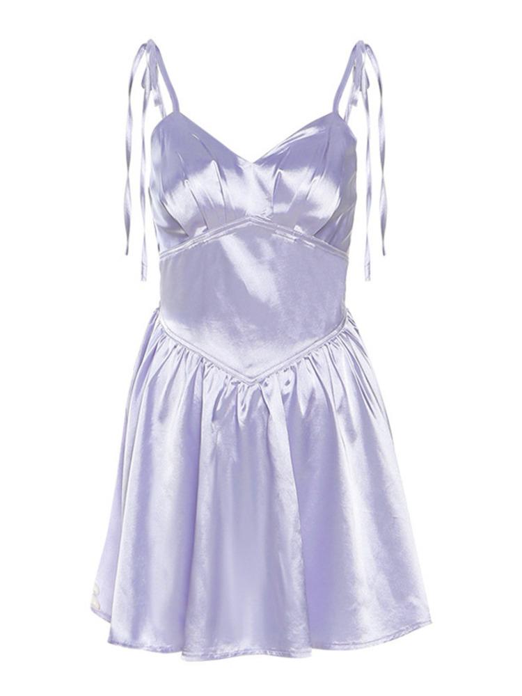 

Casual Dresses Summer Purple Elegant Corset Dress Women 2022 Fashion High Waist Streetwear Spaghetti Strap Short DressesCasual, Lavender