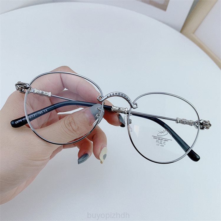 

2022 Hearts Men's New Cro Eye Frame Anti Blue Light Myopia Glasses Zhang Han Same Plate Foot Cover 0973 Chrome Trend Spectacle F201