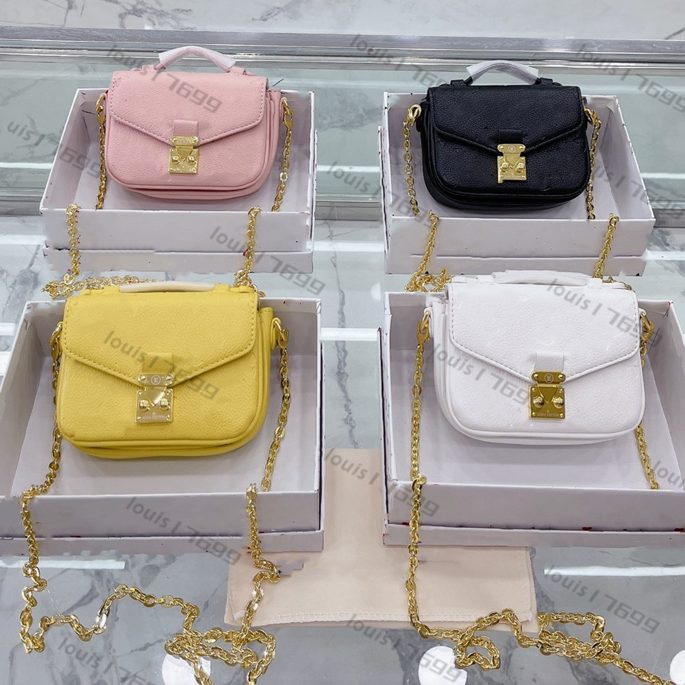 

Micro Metis Chain Shoulder Bag Designer Womens Mini Handbag Iconic S-lock clasp CrossBody Flap Monograms Empreinte embossed Leather Pochette Purse walle, Add box
