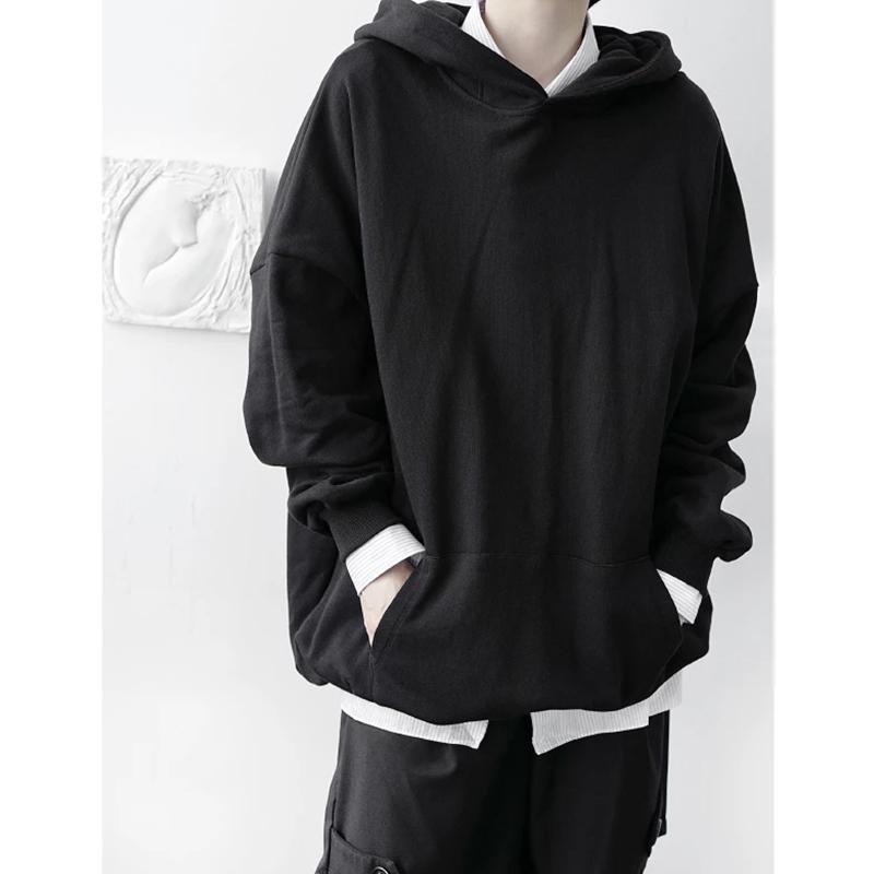 

Men' Hoodies & Sweatshirts Korean Personality Youth Autumn And Winter Warm Lovely Ears Hooded Sweater Loose Casual Ins Trend Ko, Black