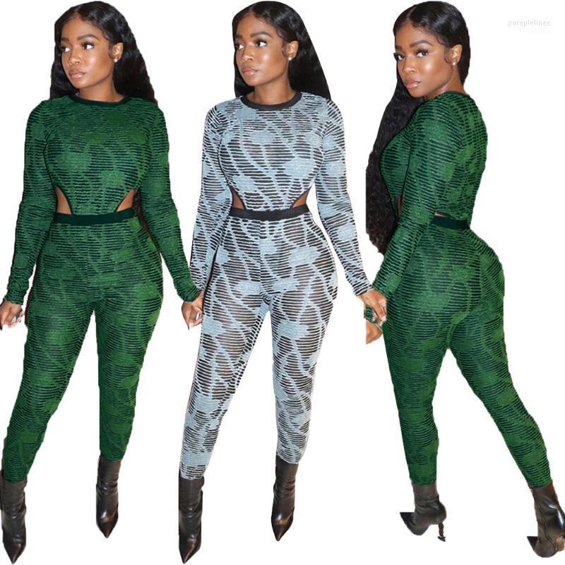 

Women Two Piece Set Fall Winter Clothing Outfits 2 Crop Tops Stacked Jumpsuits Plus Size Trousers Pants Women' Tracksuits, Army green